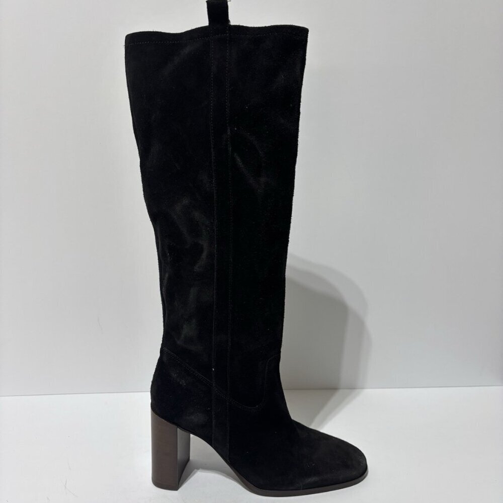 San Marina Women’s Black Suede Knee High Boots, Size EUR 37, US 6.5 M